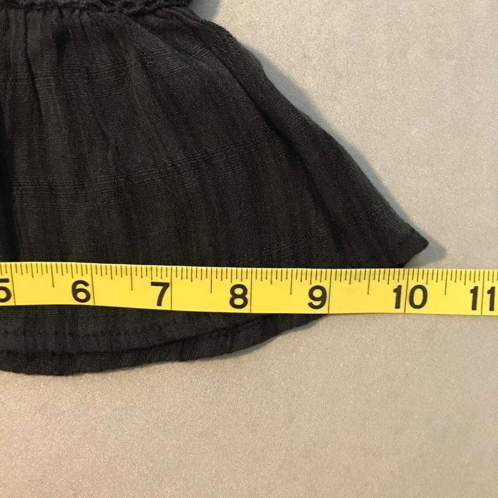 Knox Rose Women's Small Black Embroidered 3/4 Bell Long Sleeve Blouse - Picture 5 of 12